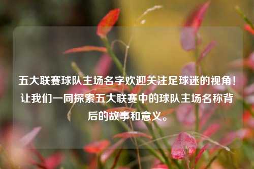 五大联赛球队主场名字欢迎关注足球迷的视角！让我们一同探索五大联赛中的球队主场名称背后的故事和意义。