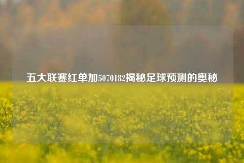 五大联赛红单加5070182揭秘足球预测的奥秘