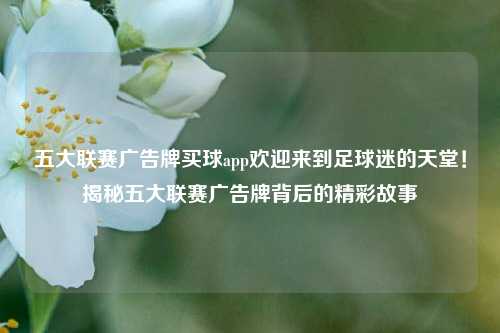 五大联赛广告牌买球app欢迎来到足球迷的天堂！揭秘五大联赛广告牌背后的精彩故事