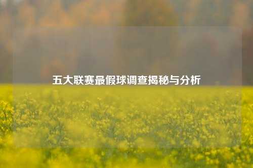 五大联赛最假球调查揭秘与分析