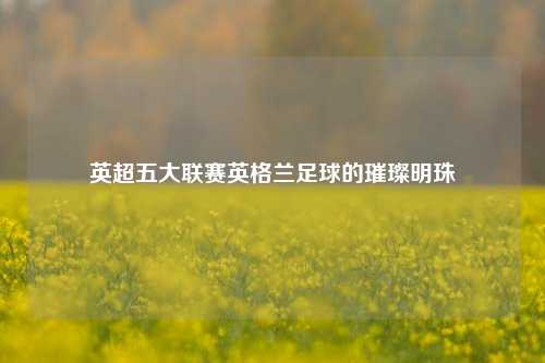英超五大联赛英格兰足球的璀璨明珠
