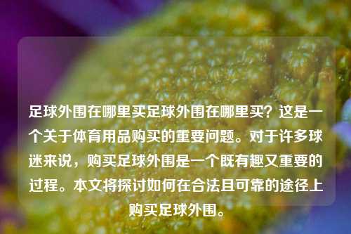 足球外围在哪里买足球外围在哪里买？这是一个关于体育用品购买的重要问题。对于许多球迷来说，购买足球外围是一个既有趣又重要的过程。本文将探讨如何在合法且可靠的途径上购买足球外围。