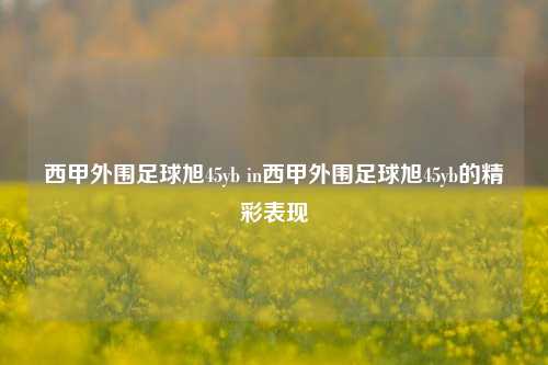 西甲外围足球旭45yb in西甲外围足球旭45yb的精彩表现
