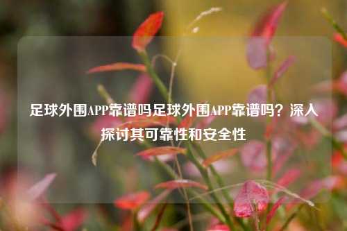 足球外围APP靠谱吗足球外围APP靠谱吗？深入探讨其可靠性和安全性
