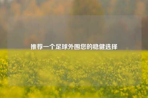 推荐一个足球外围您的稳健选择