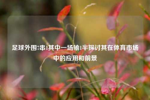 足球外围7串1其中一场输1半探讨其在体育市场中的应用和前景