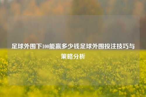 足球外围下100能赢多少钱足球外围投注技巧与策略分析