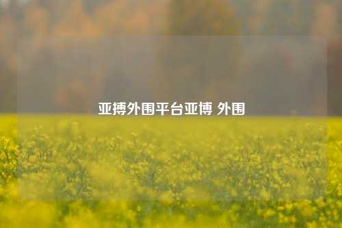 亚搏外围平台亚博 外围