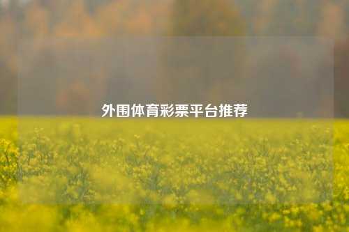 外围体育彩票平台推荐