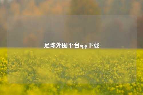 足球外围平台app下载