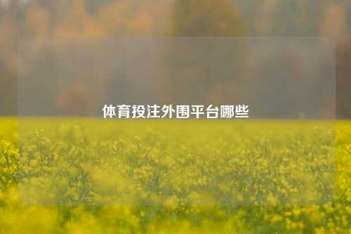 体育投注外围平台哪些