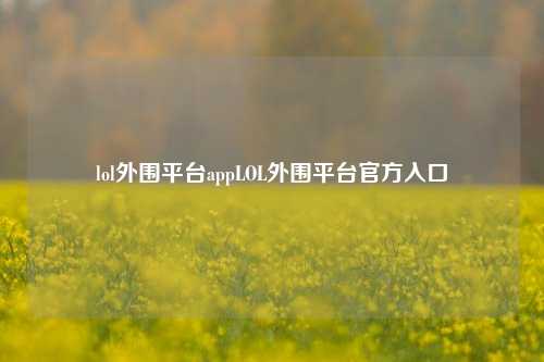 lol外围平台appLOL外围平台官方入口