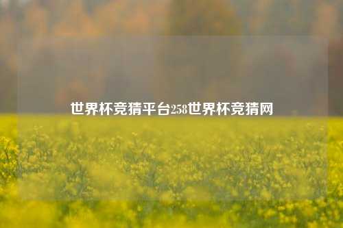 世界杯竞猜平台258世界杯竞猜网
