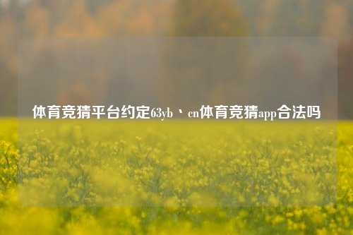 体育竞猜平台约定63yb丶cn体育竞猜app合法吗