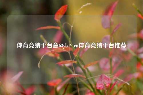 体育竞猜平台意63yb丶cn体育竞猜平台推荐