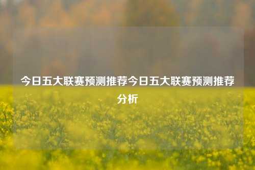 今日五大联赛预测推荐今日五大联赛预测推荐分析