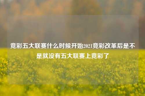 竞彩五大联赛什么时候开始2021竞彩改革后是不是就没有五大联赛上竞彩了